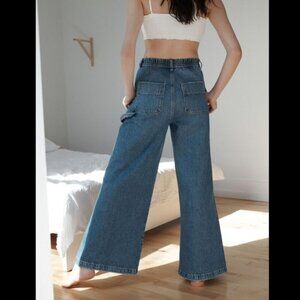 Garage A-Line Wide Leg Jean Carpenter Loop Woman 25 Elastic Waist 100% Cotton